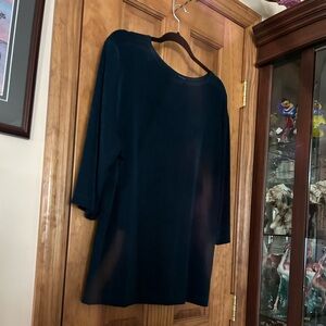 Elegant Dark Blue Vikki Vi tunic 2X 3/4 sleeve NWT